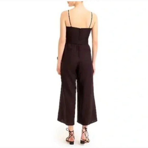 J. Crew Linen Tie Waist Wide Leg Jumpsuit, Size 8P, New With Tags - Picture 13 of 15